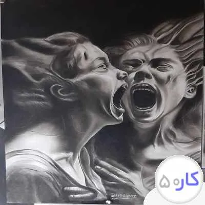 قبول سفارش طراحی چهره سیاه قلم