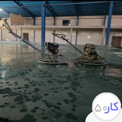 پیمانکاری رشیدی.اجرای آرماتوربندی بتن کف با ماله پروانه و زیر سازی