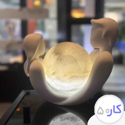 عکس آگهی آباژور مجسمه معشوق  با گوی سنگ نمک طبیعی