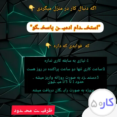 کار در خانه با درآمد بالا 